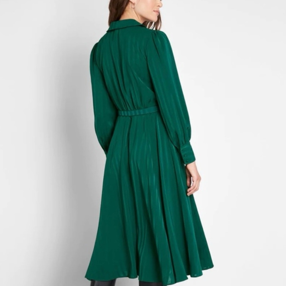 ModCloth Classy Announcement green aline dress - Picture 2 of 10